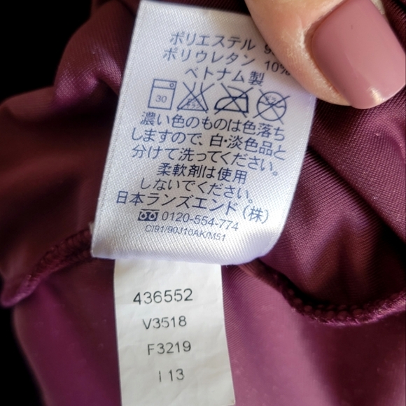 Land's End purple velvet long sleeve drape neck top women's small size 6 - 8 - Picture 5 of 16